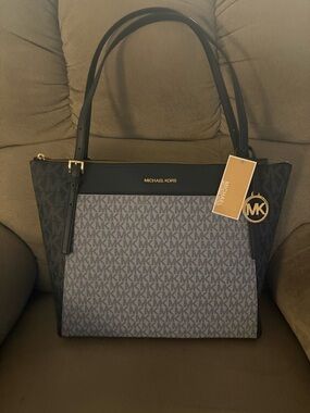 NEW AUTHENTIC Michael Kors Blue Signature Tote Handbag